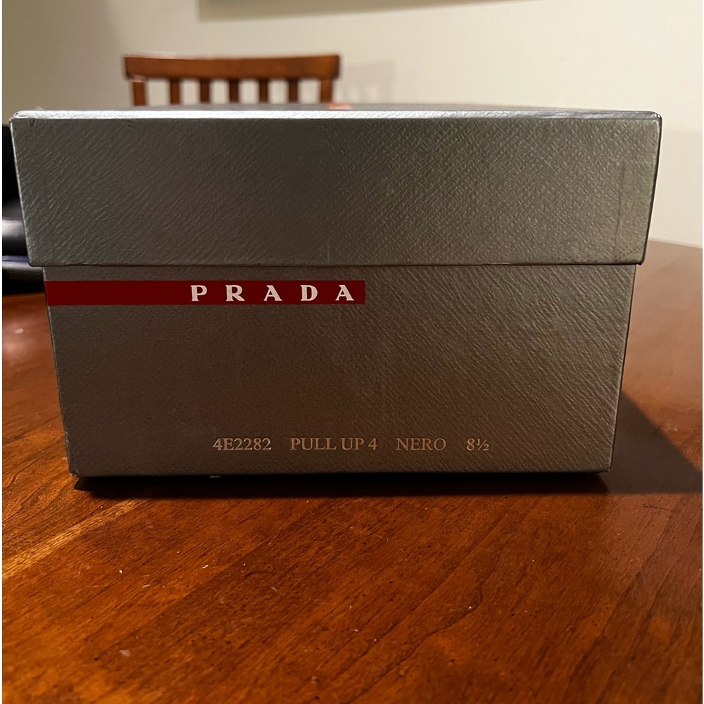 Men’s Authentic Prada Sneakers Size 8 1/2 Pull-Up 4 Nero 4E2282 Unworn Vintage - Picture 3 of 10